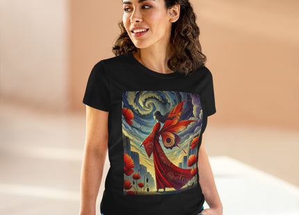 The Poppy Fairy in the Wind Cotton Tee