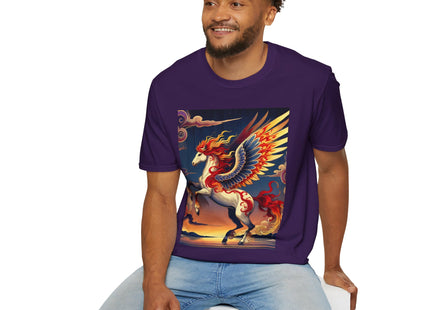 Flame-Winged Horse at Sunset Unisex Softstyle T-Shirt
