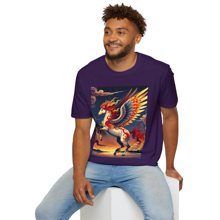 Flame-Winged Horse at Sunset Softstyle T-Shirt