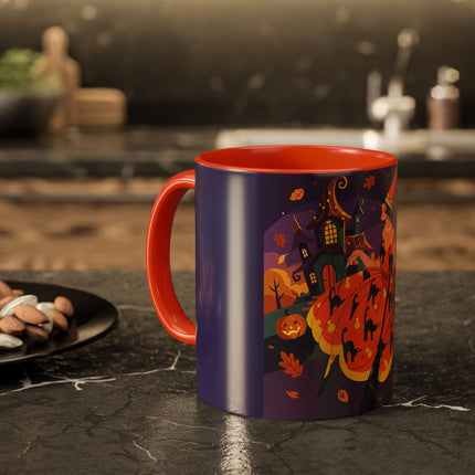 🐈‍⬛🎃 The Black Cat Witch Of Pumpkin Manor Colorful Mug – Whimsical Halloween Charm
