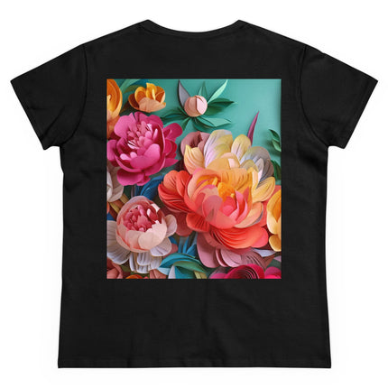 Peonies in Full Bloom Women's Midweight Cotton Tee