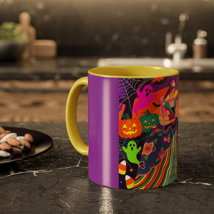 🌈👻 The Rainbow Ghost Masquerade Colorful Mug – Colorful Halloween Charm