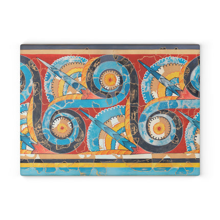 Reproduction of S-Spiral Frieze by Emile Gilliéron Glass Cutting Board