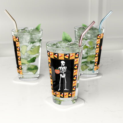 Candy Corn Skeleton Glass, 16oz
