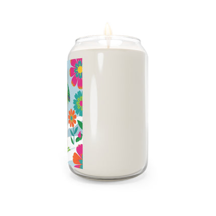 🎿🌸 The Winter Flower Adventurer Scented Soy Candle – Colorful Ski Fantasy