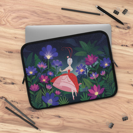 🌙🌺 The Lady Of The Midnight Garden Laptop Sleeve – Art Deco Floral Fantasy