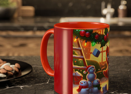 Naughty or Nice Kitten Christmas Colorful Mugs (11oz, 15oz)