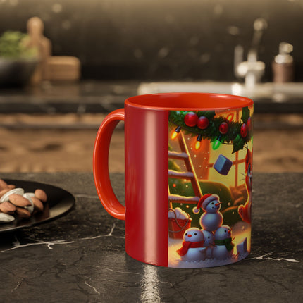 Naughty or Nice Kitten Christmas Colorful Mugs (11oz, 15oz)