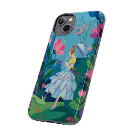 🌸☂️ A Stroll Through The Enchanted Forest Phone Case – Art Deco Floral Fantasy