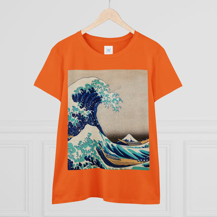 The Great Wave off Kanagawa by Katsushika Hokusai Women's Midweight Cotton Tee