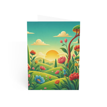 🐉🛹 The Dragon Skateboard Kitten Greeting Card – Whimsical Enchanted Garden