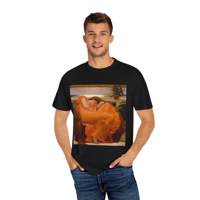 Flaming June by Frederic Leighton Unisex Garment-Dyed T-shirt