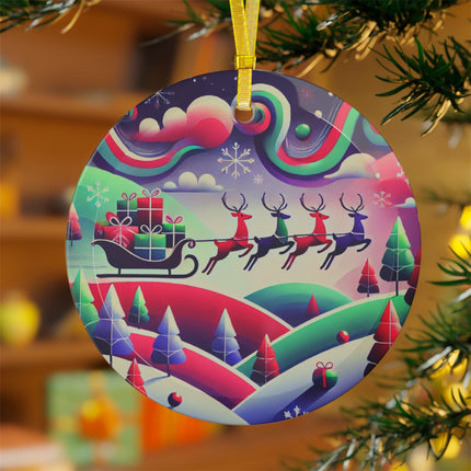 Festive Reindeer Flight Glass Ornament