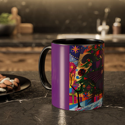 🎄✨ Christmas Among The Twinkling Trees Colorful Mug – Art Deco Holiday Fantasy