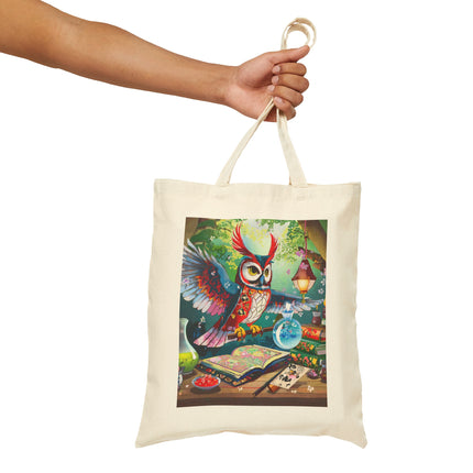 Owl's Magical Workshop Cotton Canvas Tote Bag