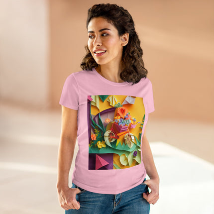 Origami Bicycle Women's Midweight Cotton Tee