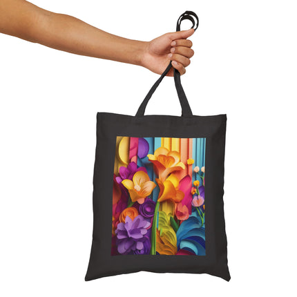 The Graceful Freesia Cotton Canvas Tote Bag