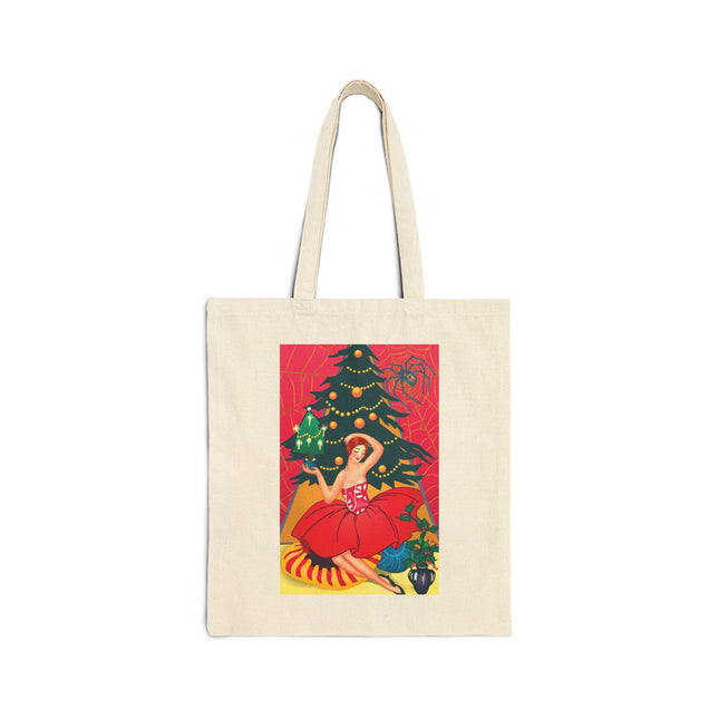 Art Deco Christmas Enchantment Cotton Canvas Tote Bag