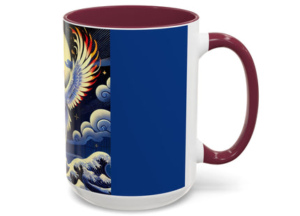 Majestic White Crane Colorful Mugs (11oz, 15oz)