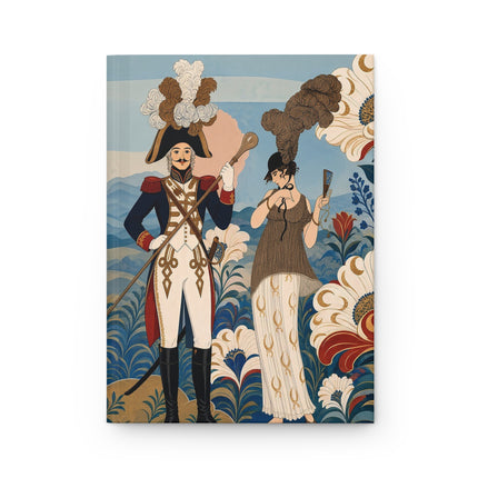 🎩🌸 The Grand Floral Promenade Hardcover Journal – Art Deco Historical Fashion Romance