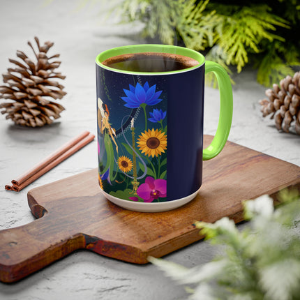 The Lady Of The Starlit Candles Colorful Mugs – Art Deco Theatrical Romance