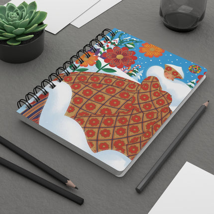 🌺❄️ The Winter Folk Flower Cloak Spiral Notebook – Colorful Holiday Fantasy