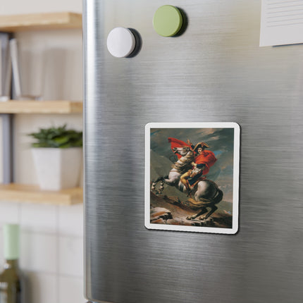 Napoleon Crossing the Alps by Jacques-Louis David Die-Cut Magnets (5 Sizes)