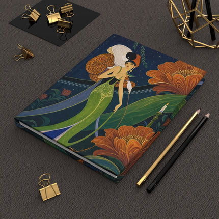 🌙🎭 The Lady Of The Midnight Masquerade Garden Hardcover Journal – Art Deco Pierrot Fantasy