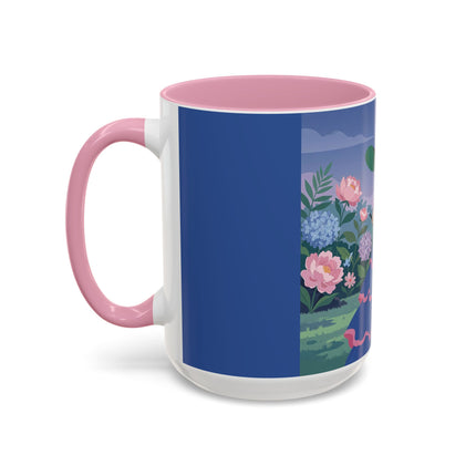 The Lady Of The Garden Stroll Colorful Mugs – Art Deco Botanical Elegance