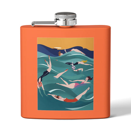 Summer Splash Stainless Steel Flask – Retro Beach Joy & Carefree Summer Vibes