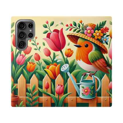 🌷🐦 The Little Garden Tender Flip Case – Sunshine, Care & Storybook Charm
