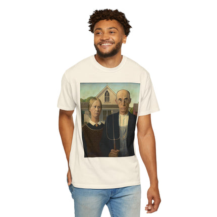 American Gothic by Grant Wood Unisex Garment-Dyed T-shirt