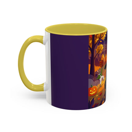 🐈‍⬛🎻 The Black Cat's Moonlit Melody Colorful Mug – Whimsical Halloween Music