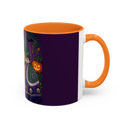 🎭🎃 The Masquerade Beneath The Pumpkin Lantern Colorful Mug – Theatrical Halloween Charm