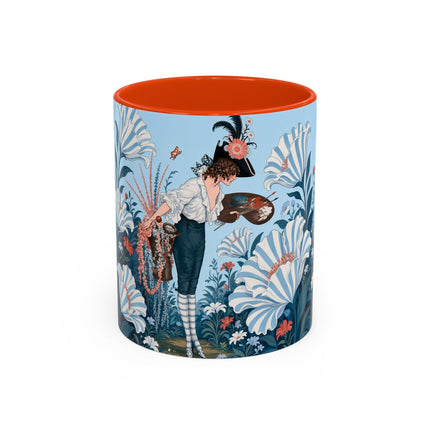 🎨💙 The Enchanted Garden Artist Colorful Mug – Art Deco Floral Whimsy