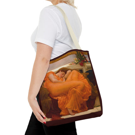 Flaming June by Frederic Leighton Tote Bag (AOP)