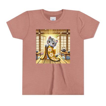 Playful Kitten in the Tea Room Youth Short Sleeve Tee