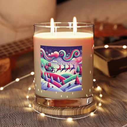 Festive Reindeer Flight Scented Candle - Full Glass, 11oz