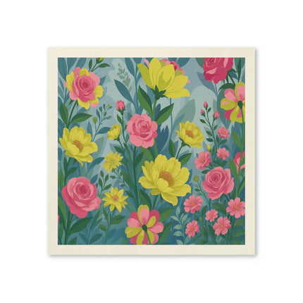 🌸🌼 The Pink Rose And Golden Blossom Garden Napkins – Whimsical Botanical Floral Art