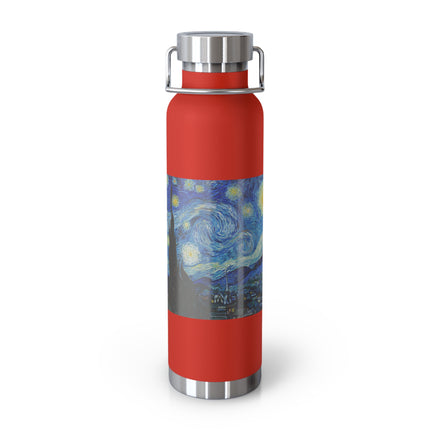 The Starry Night by Vincent Van Gogh Copper Vacuum Insulated Bottle, 22oz