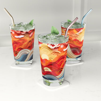 Vibrant Sunrise Sky Glass, 16oz