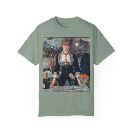 A Bar at the Folies-Bergère by Edouard Manet Unisex Garment-Dyed T-shirt