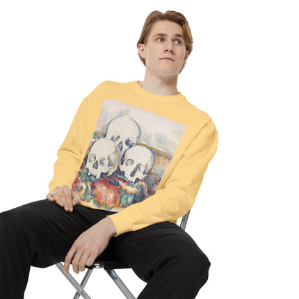The Three Skulls by Paul Cézanne Garment-Dyed Sweatshirt
