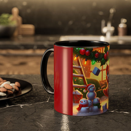 Naughty or Nice Kitten Christmas Colorful Mugs (11oz, 15oz)