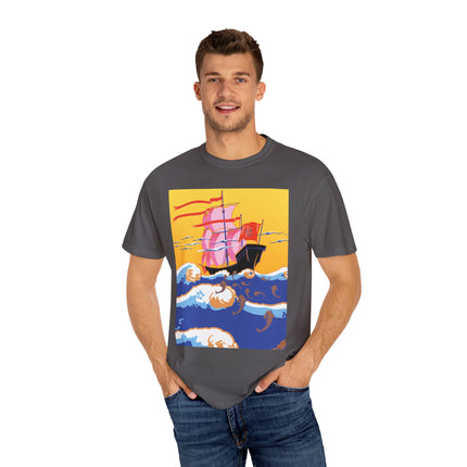 Golden Seas and Whimsical Dreams Unisex Garment-Dyed T-shirt