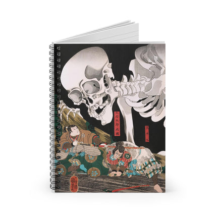 Mitsukuni Defying the Skeleton Spectre by Utagawa Kuniyoshi Spiral Notebook - Ruled Line