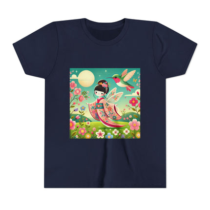 Geisha Fairy and the Hummingbird Blossom Youth Short Sleeve Tee