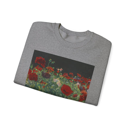 Poppies (A Study of Poppies for Carnation, Lily, Lily, Rose) by John Singer Sargent Heavy Blend™ Crewneck Sweatshirt