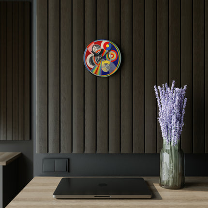 Rythme No. 1 by Robert Delaunay Acrylic Wall Clock, Round and Square