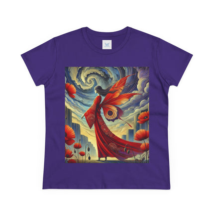 The Poppy Fairy in the Wind Cotton Tee